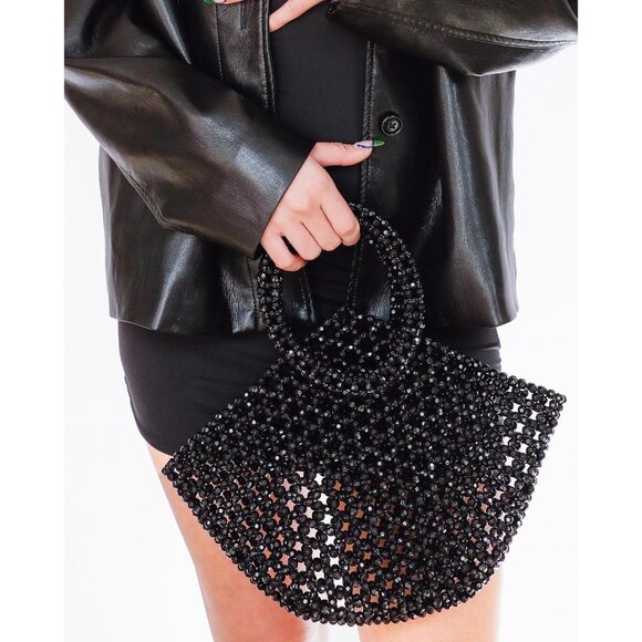 8 Other Reasons Geometric Top Handle Bag in Black - Picture 2 of 7